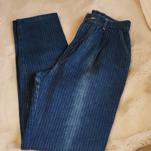 Lee Denim - VINTAGE Lee Women's High Rise Blue Striped Jeans